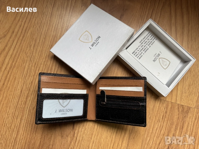 J. Wilson мъжки портфейл портмоне естествена кожа внос Англия , снимка 3 - Портфейли, портмонета - 47299404