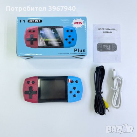 Преносима игрова конзола F1 620 вградени игри, снимка 2 - Други игри и конзоли - 44301617