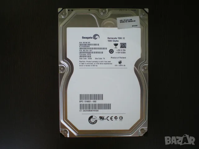 Хард диск 1TB Seagate ST31000528AS, SATA 3Gb/s, 7200rpm, 32MB кеш, 3.5", снимка 1