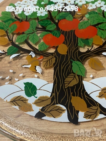Витраж стиклопис 1970г. « Four Seasons Tree », снимка 3 - Антикварни и старинни предмети - 52583531