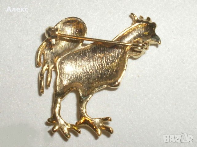 Брошка, петел– позлатен цам., снимка 2 - Други - 42693453