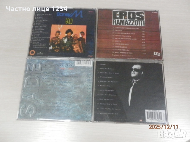 Boney M - Sade - Joe Cocker - Eros Ramazzotti, снимка 2 - CD дискове - 37806541
