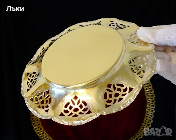 Бронзова чиния,плато,ажур,барок. , снимка 4 - Антикварни и старинни предмети - 35649202