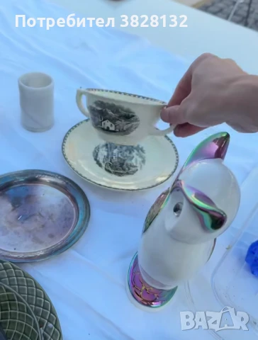 сет за супа - купа с две дръжки и подложна чиния, антикварен, снимка 11 - Антикварни и старинни предмети - 50818463