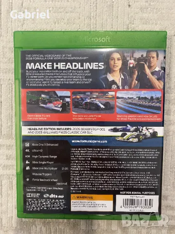 F1 2018 Headline Edition Xbox One, снимка 3 - Игри за Xbox - 49243134