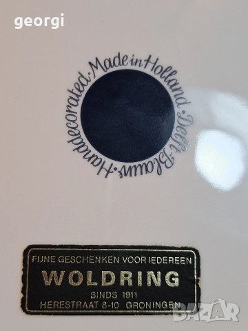 холандска декоративна порцеланова чиния за стена Delft 32/4, снимка 6 - Декорация за дома - 53159251