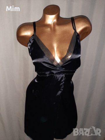 Jolinesse  44/46 Черна сатенена къса нощница/ топ/, снимка 1