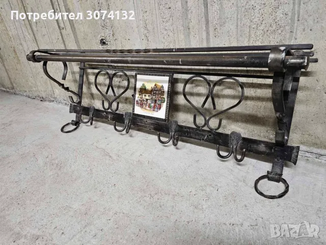 Закачалка за стена от ковано желязо, снимка 2 - Закачалки - 47382823