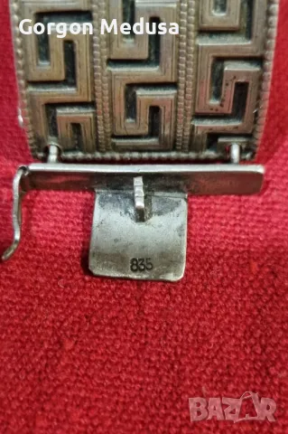 Vintage масивна сребърна гривна 835 проба , снимка 5 - Гривни - 49702381