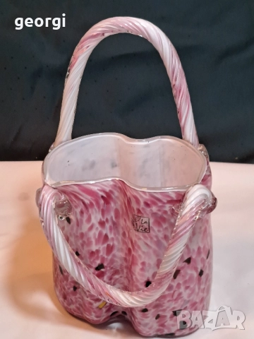 уникална арт ваза от цветно стъкло 11/6, снимка 2 - Вази - 51881261