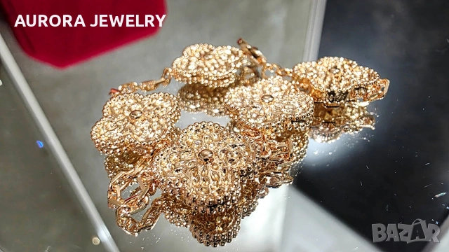 Van Cleef & Arpels VCA 5 Motifs Rose Gold Lava Vintage Alhambra Дамска Гривна, снимка 4 - Гривни - 54105246