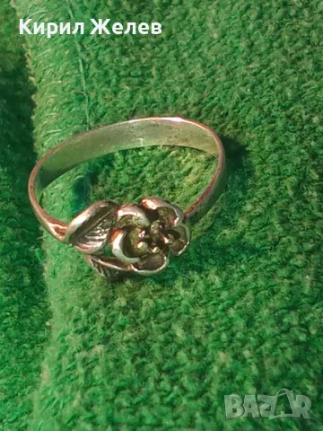 СТАРИНЕН ФЛОРАЛЕН СРЕБЪРЕН ПРЪСТЕН РОЗА СРЕБРО ВИСОКА ПРОБА МАЙСТОРСКА РЪЧНА ИЗРАБОТКА 45540, снимка 11 - Антикварни и старинни предмети - 46266841