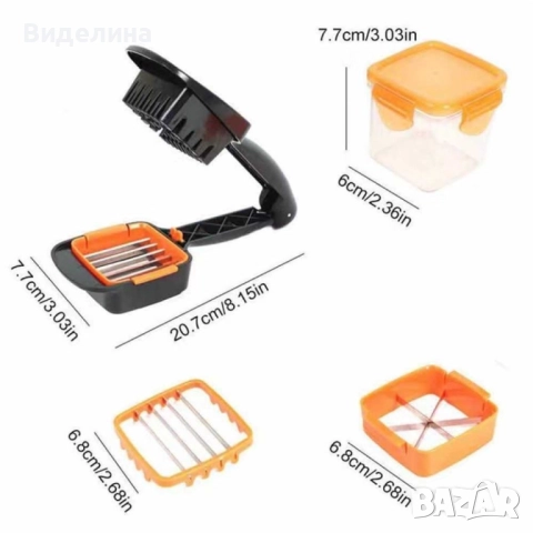 Кухненско, мултифункционално ренде за плодове и зеленчуци 5 в 1 Genius Nicer Dicer, снимка 2 - Аксесоари за кухня - 51819559