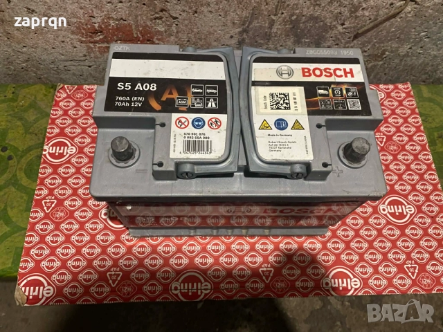 Акумулатор Bosch/Бош AGM/АГМ 70 амп/ч с гаранция, снимка 5 - Части - 52808168