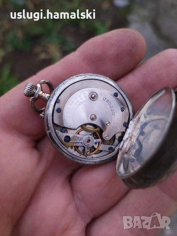 Стар сребърен джобен часовник, снимка 9 - Антикварни и старинни предмети - 52615504