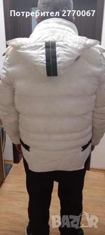 Бяло мъжко ,късо яке за есен-зима.Дебело с много ефекти.В отлично състояние., снимка 4 - Якета - 52585631