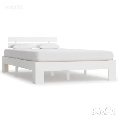 vidaXL Рамка за легло, бяла, бор масив, 140х200 см, снимка 1 - Спални и легла - 56146476