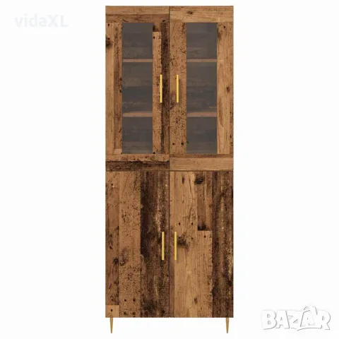vidaXL Висок шкаф 2 бр. Старо дърво 69,5 x 34 x 180 см, снимка 6 - Бюфети - 56147040