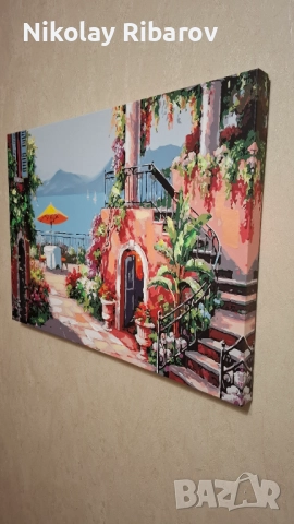 Италианско кафене 70х50 картина, декор, снимка 2 - Картини - 51962815