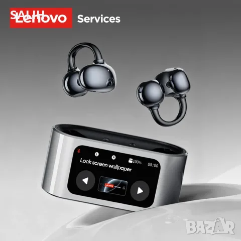 Lenovo RS105 Безжични Слушалки с LCD Тъчскрийн, Bluetooth 6.0, Open-Ear Клипс за Спорт, снимка 6 - Bluetooth слушалки - 55790480