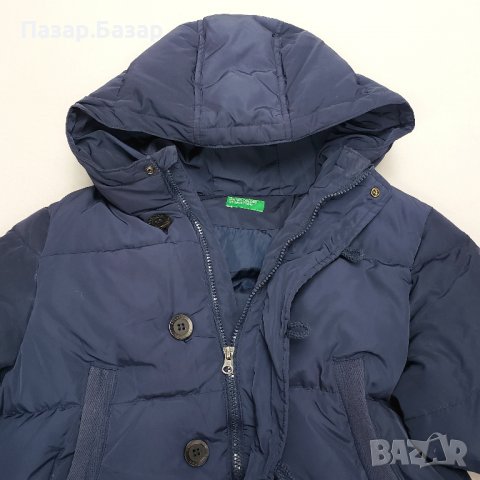 United Colors of Benetton Down Parka Мъжко XS Юношеска Парка Яке Грейка с Качулка Гъши Пух 13-14г, снимка 4 - Якета - 38820646