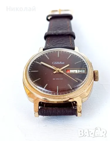 Slava Слава позлатен мъжки механичен часовник с ръчно навиване, снимка 5 - Мъжки - 50043080