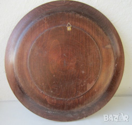 35см стара Дървена  чиния -пано - поднос,  дърворезба, снимка 3 - Декорация за дома - 31174809