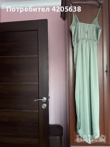 Рокля SHEIN Privé Solid Wrap Hem Satin Cami Dress, снимка 6 - Рокли - 47278048