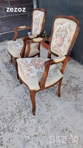 Ретро кресла орех №045, снимка 3 - Дивани и мека мебел - 52652297