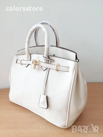 Луксозна бяла чанта Hermes код SG111, снимка 3 - Чанти - 36248684