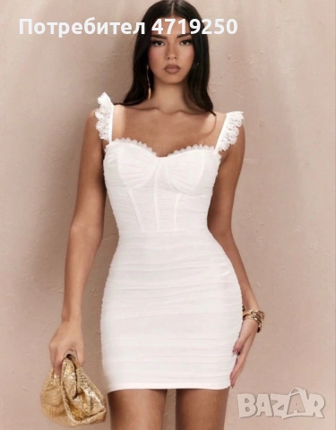 Елегантна бяла рокля , снимка 3 - Рокли - 53234985