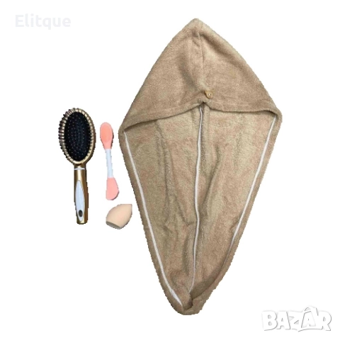 Комплект за красота четка за коса, гъба, кърпа за коса + четка за баня, снимка 4 - Други - 52895656