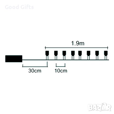 Коледни лампички Кристални топки, 2.20м, Многоцветни, снимка 3 - Лед осветление - 42744341