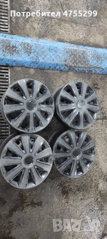 Джанти от VW 5x100 15" + тасове, снимка 1 - Гуми и джанти - 54067795