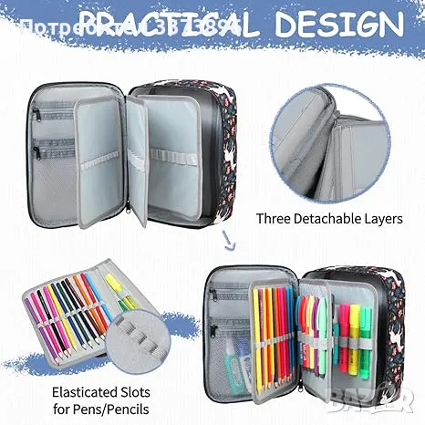 Голям несесер за моливи и други художествени материали, снимка 2 - Ученически пособия, канцеларски материали - 50286460