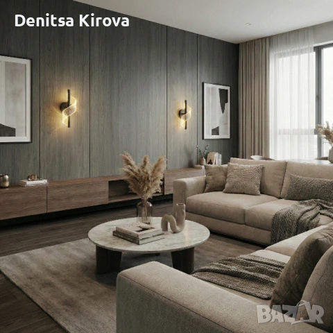 Модерен LED стенен аплик – 5W | D12 × H30 см | Чисто нов, снимка 3 - Лампи за стена - 53330895