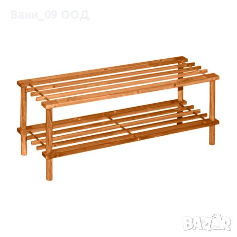 Дървена поставка за обувки на 2 нива, снимка 2 - Етажерки - 40528638