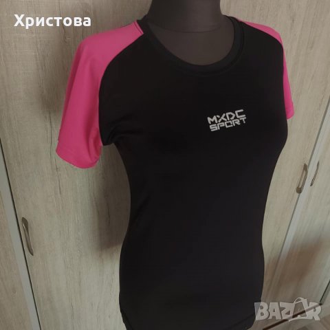 Тениска в черно и цикламено за спорт - 9,00лв., снимка 2 - Тениски - 33883395