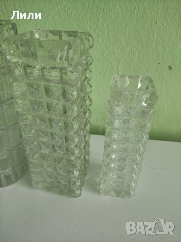 Ретро стъклени вази , снимка 3 - Вази - 42469271