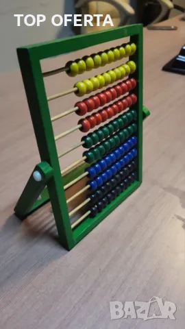 Дървено сметало с цветни топчета, снимка 3 - Образователни игри - 48422855