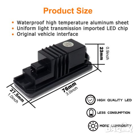 Светлини за регистрационен номер, LED, Крушки, лампи, за VW, Golf, Passat, Polo, Lupo, Scirocco ЛЕД, снимка 7 - Аксесоари и консумативи - 40298223