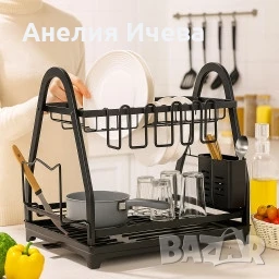 Пластмасов елегантен сушилник за съдове на две нива , снимка 8 - Други стоки за дома - 51305623