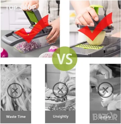 Нов Чопър Ренде Резачка за зеленчуци 15 в 1 Дом Готвене кухня дом готвач, снимка 4 - Други стоки за дома - 49657381