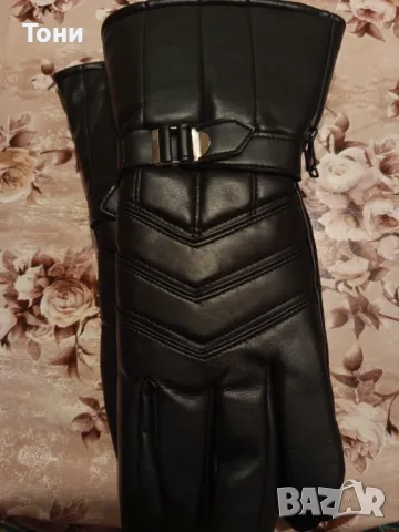 Винтидж Мъжки Кожени Дълги Ръкавици Нови , снимка 4 - Ръкавици - 52791186