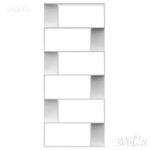 vidaXL Библиотека/разделител за стая бяла 80x24x192 см инженерно дърво, снимка 5 - Етажерки - 56147757