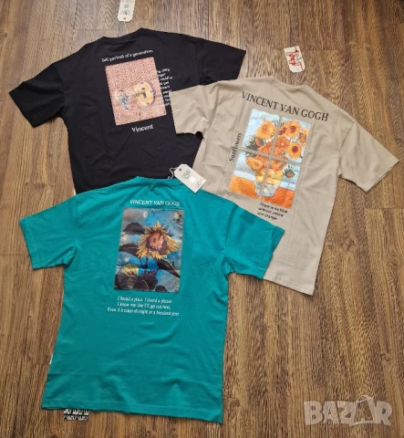 Страхотна мъжка тениска VINCENT VAN GOGH размер S M L 