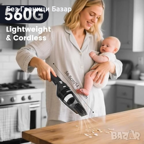 Нова ръчна Безжична прахосмукачка 10000Pa с докинг станция и приставки, снимка 6 - Прахосмукачки - 51590691