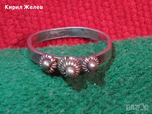 СРЕБЪРЕН ВЪЗРОЖДЕНСКИ ФИЛИГРАНЕН ПРЪСТЕН ВИСОКА ПРОБА СРЕБРО РЪЧНА ЮВЕЛИРНА СТАРА ИЗРАБОТКА 25113, снимка 4 - Антикварни и старинни предмети - 34628450