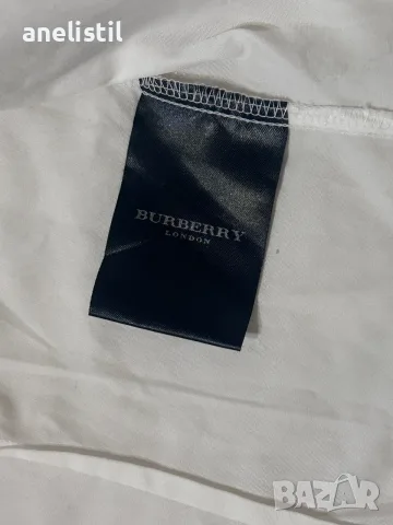 Дамска бяла риза BURBERRY London – карирани маншети, гр. об. 90 см, снимка 3 - Ризи - 55871874