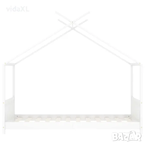 vidaXL Рамка за детско легло, бяла, бор масив, 80x160 см, снимка 4 - Бебешки легла и матраци - 56146564